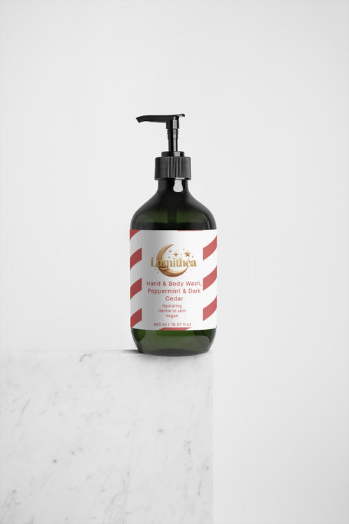 Hand & Body Wash, Peppermint & Dark Cedar